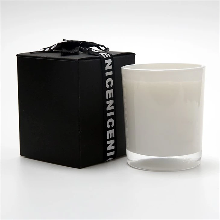 matt white candle glass
